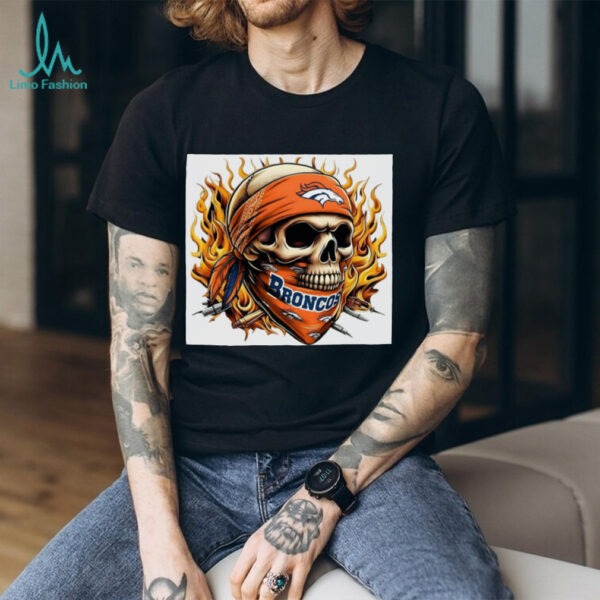 Broncos Skull Fire Fan Tee