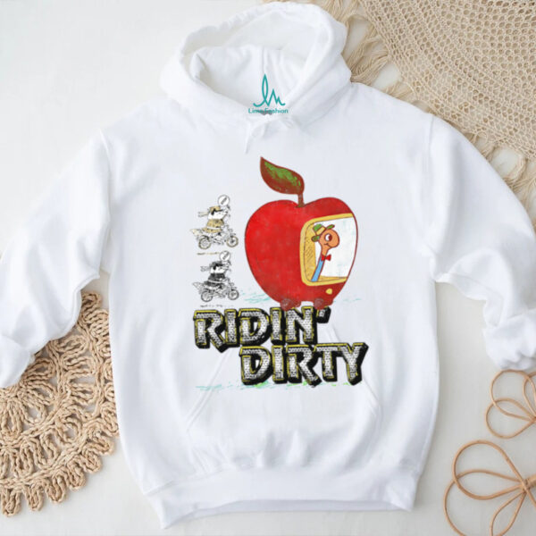 Cartoon Apple Car T Shirt Trying To Catch Me Ridin’ Dirty” Humor Tee