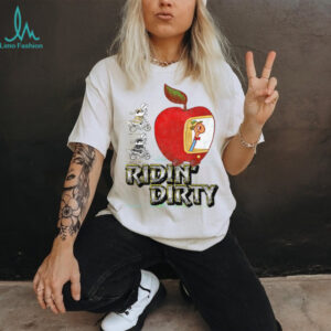Cartoon Apple Car T Shirt Trying To Catch Me Ridin’ Dirty” Humor Tee