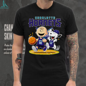Charlotte Hornets X Charlie Brown And Snoopy Playing Basketball Shirt