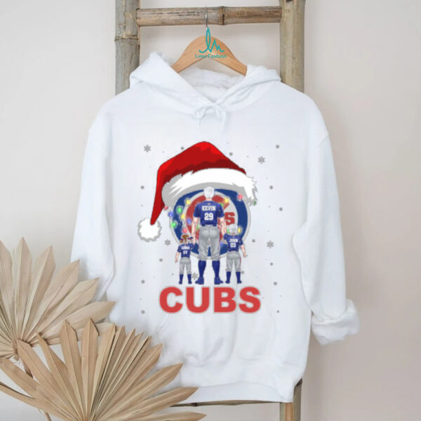 Chicago Cubs Santa Christmas Lights Matching Shirt – Custom MLB Fan Tee – Personalized Holiday Gift for Baseball Lovers