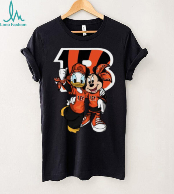Cincinnati Bengals Disney Donald and Minnie T Shirt