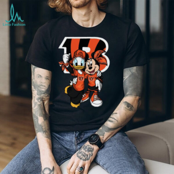 Cincinnati Bengals Disney Donald and Minnie T Shirt