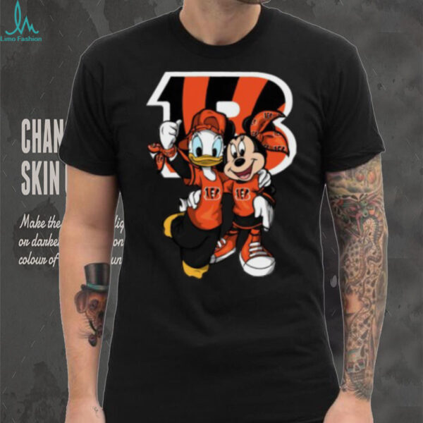 Cincinnati Bengals Disney Donald and Minnie T Shirt