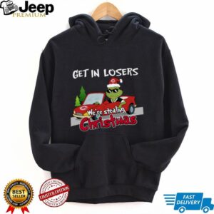 Cincinnati Reds Grinch Christmas T Shirt Get In Losers We’re Stealing Christmas Holiday Tee