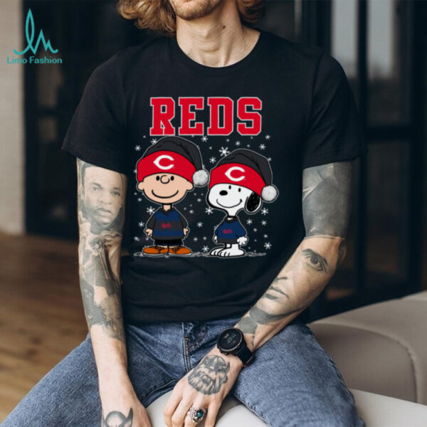 Cincinnati Reds Holiday Snoopy Charlie Brown Christmas Tee Shirt