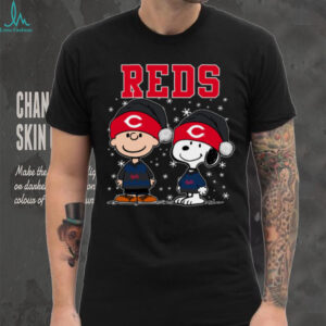 Cincinnati Reds Holiday Snoopy Charlie Brown Christmas Tee Shirt