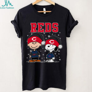 Cincinnati Reds Holiday Snoopy Charlie Brown Christmas Tee Shirt