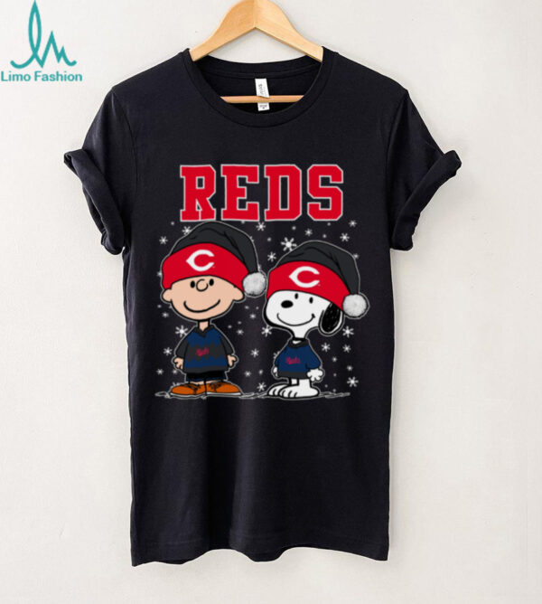 Cincinnati Reds Holiday Snoopy Charlie Brown Christmas Tee Shirt