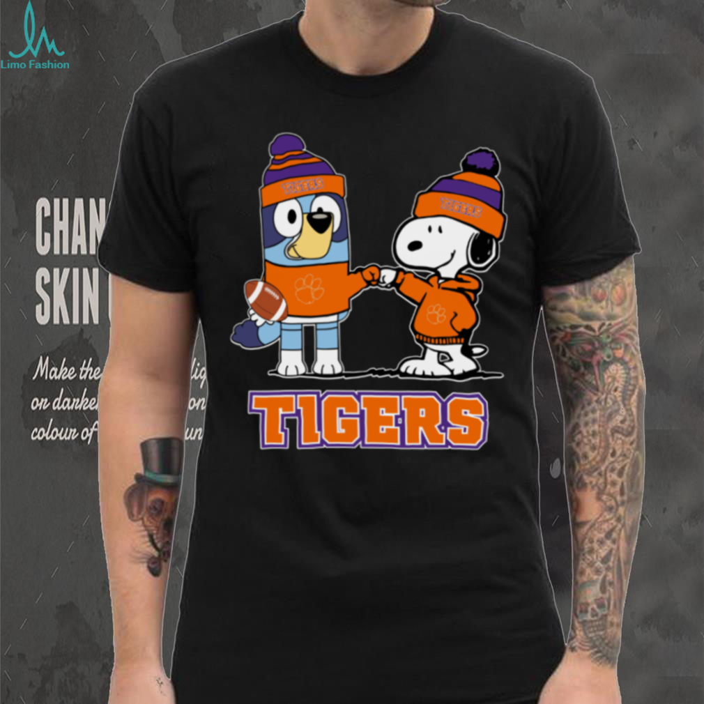 Clemson Tigers x Snoopy Bluey Christmas Football NCAA TShirt Clemson Tigers x Snoopy Bluey Christmas Football NCAA TShirt