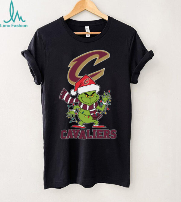 Cleveland Cavaliers Christmas Grinch Santa Hat Holiday 2025 TShirt