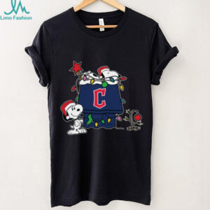 Cleveland Guardians Christmas Snoopy Doghouse T Shirt