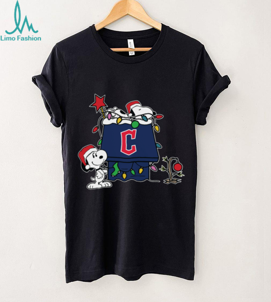 Cleveland Guardians Christmas Snoopy Doghouse T Shirt Cleveland Guardians Christmas Snoopy Doghouse T Shirt