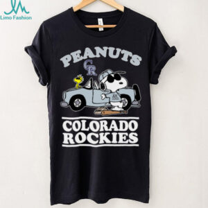 Colorado Rockies Snoopy Peanuts Car Baseball T Shirt
