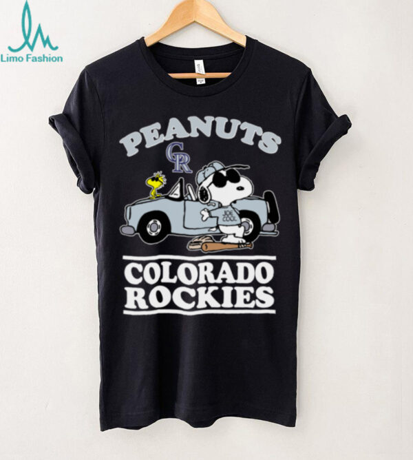 Colorado Rockies Snoopy Peanuts Car Baseball T Shirt