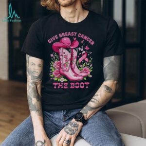 Cowboy boot give breast cancer the boot vintage shirt