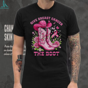 Cowboy boot give breast cancer the boot vintage shirt