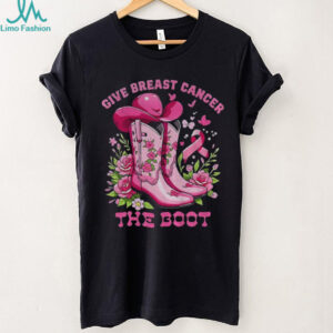 Cowboy boot give breast cancer the boot vintage shirt