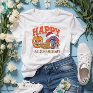 Custom Florida Gators HalloThanksMas Shirt, Cute Holiday Tee with Pumpkin Santa Hat Football, NCAA Gift for Halloween Thanksgiving Christmas