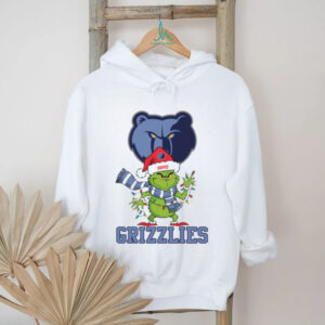 Custom Memphis Grizzlies Christmas Shirt, Funny Grinch Holiday Tee with Santa Hat Lights Scarf, NBA Basketball Gift