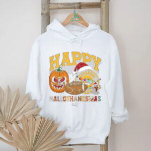 Custom Missouri Tigers HalloThanksMas Shirt, Cute Holiday Tee with Pumpkin Santa Hat Football, NCAA Gift for Halloween Thanksgiving Christmas