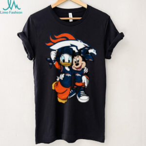 Disney Players Mickey Donald Duck Goofy Denver Broncos Logo Shirt