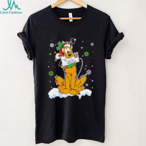 Disney Pluto Dog Christmas Lights Snowflake shirt