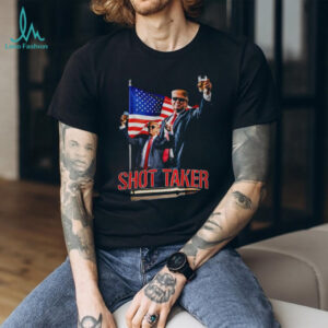 Donald Trump Shot Taker American flag political shirt