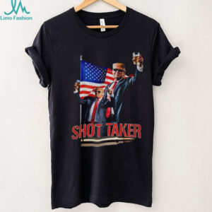 Donald Trump Shot Taker American flag political shirt