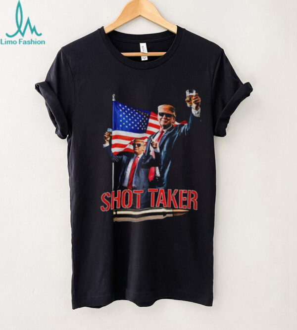 Donald Trump Shot Taker American flag political shirt