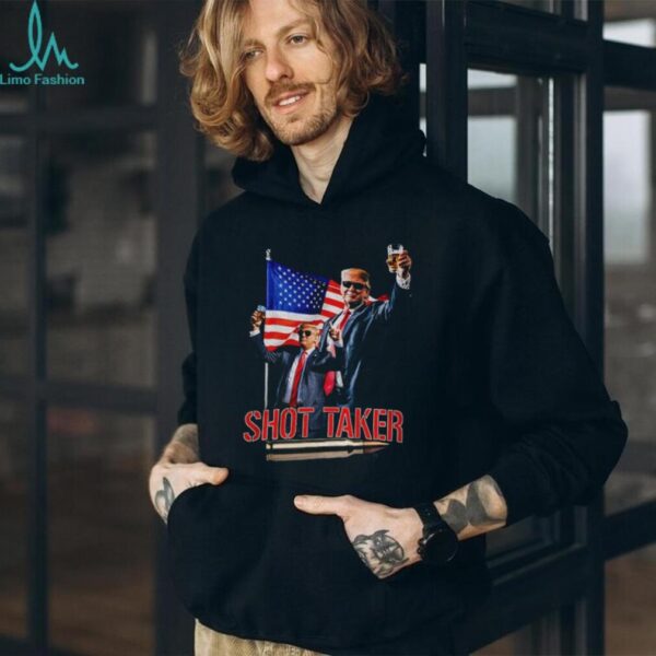 Donald Trump Shot Taker American flag political shirt