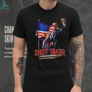 Donald Trump Shot Taker American flag political shirt