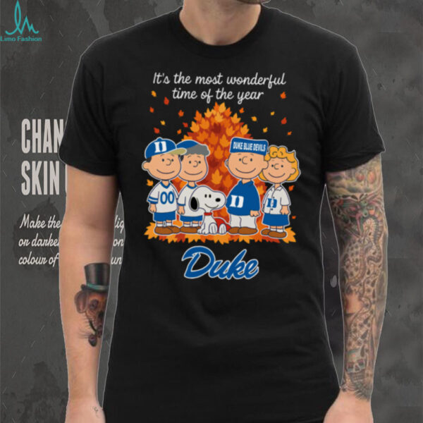 Duke Blue Devils x Peanuts Fall T Shirt It’s the Most Wonderful Time of the Year