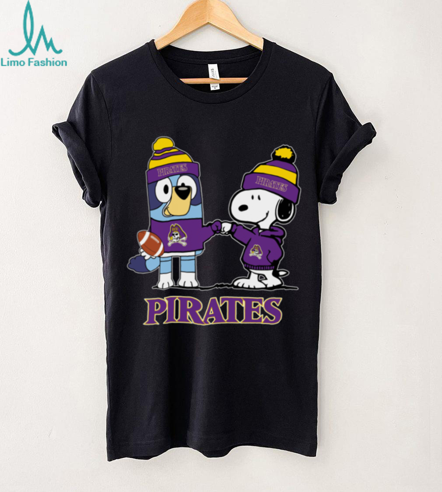 East Carolina Pirates Christmas Snoopy Bluey NCAA Cute Football Shirt East Carolina Pirates Christmas Snoopy Bluey NCAA Cute Football Shirt
