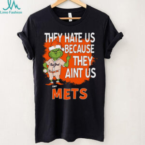 Personalized New York Mets Christmas Shirt, Grinch Santa Baseball Tee with Quote They Hate Us Ain’t Us, MLB Gift Idea
