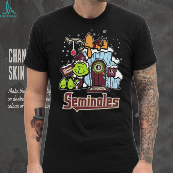 Florida State Seminoles Grinch and Snoopy Nuts Welcome Christmas T Shirt