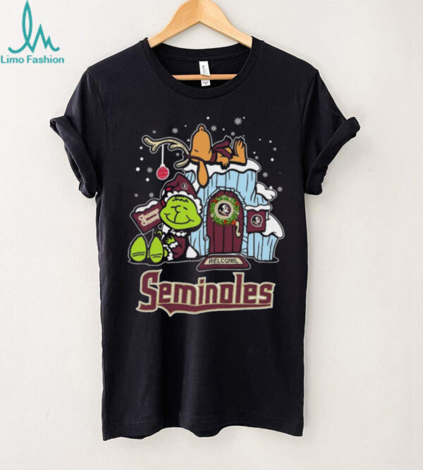 Florida State Seminoles Grinch and Snoopy Nuts Welcome Christmas T Shirt