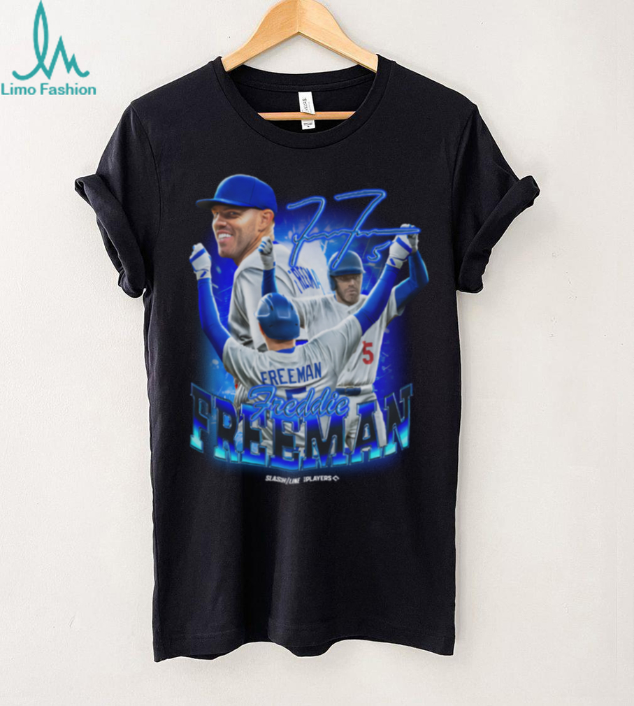 Freddie Freeman Los Angeles Dodgers Slash Line Signature T Shirt Freddie Freeman Los Angeles Dodgers Slash Line Signature T Shirt