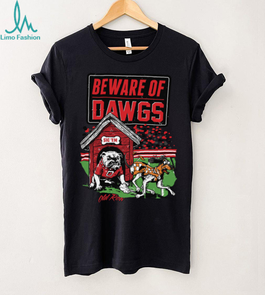 Georgia Bulldogs Beware Of Dawgs College Football Old Row T Shirt