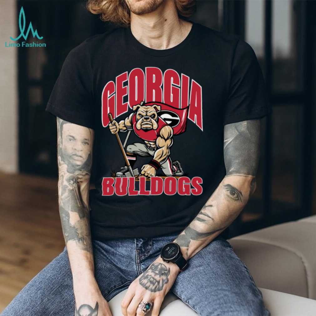 Georgia Bulldogs Mascot Planting Flag College Football Tee Georgia Bulldogs Mascot Planting Flag College Football Tee