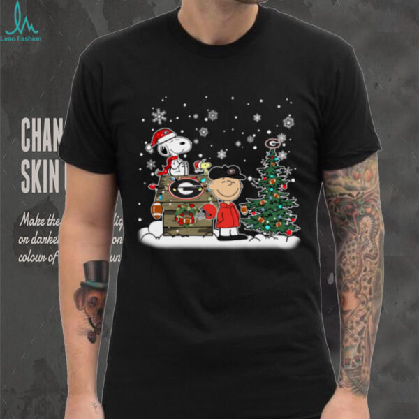 Georgia Bulldogs Snoopy Charlie Brown Christmas Holiday T Shirt