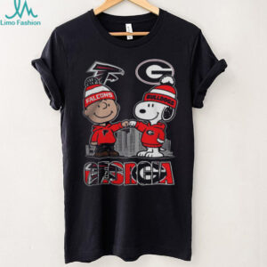 Georgia Bulldogs and Falcons Shirt Snoopy & Charlie Brown Skyline Graphic Tee