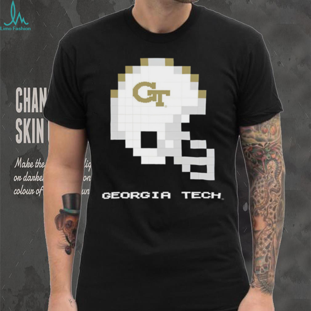 Georgia Tech Yellow Jackets 8 Bit Techmo Bowl Helmet TShirt Georgia Tech Yellow Jackets 8 Bit Techmo Bowl Helmet TShirt