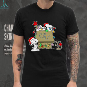 Georgia Tech Yellow Jackets Football Snoopy Christmas Holiday 2025 T Shirt