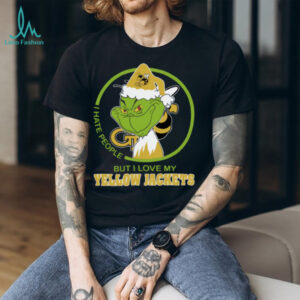 Georgia Tech Yellow Jackets Grinch Christmas T Shirt Hates People But Loves Football