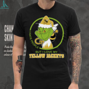 Georgia Tech Yellow Jackets Grinch Christmas T Shirt Hates People But Loves Football