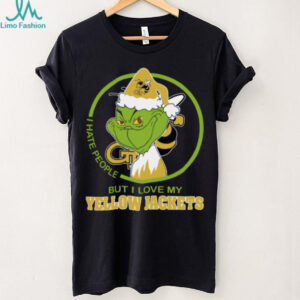 Georgia Tech Yellow Jackets Grinch Christmas T Shirt Hates People But Loves Football