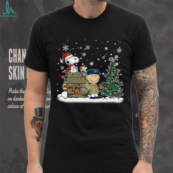 Georgia Tech Yellow Jackets Snoopy Charlie Brown Christmas Holiday T Shirt