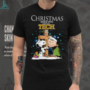 Georgia Tech Yellow Jackets Snoopy Christmas Shirt Charlie Brown Holiday Football Tee