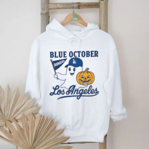 Ghost Los Angeles Dodgers Baseball Blue October Pumpkin MLB Halloween shirt